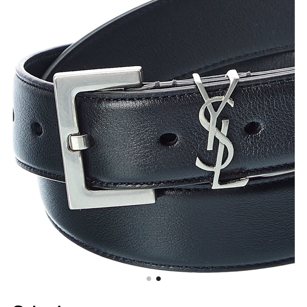 NWT Saint Laurent Monogram Black Leather Belt size 80